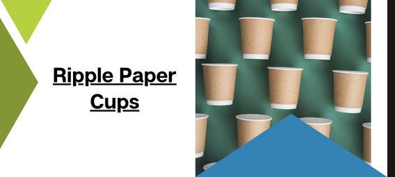 Brown ripple paper cups with insulated double wall design for coffee and tea